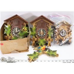 LOT OF 3 GERMAN CUCKOO CLOCKS