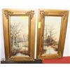 Image 1 : PAIR OF ESTATE GOLD TONE FRAMED VINTAGE PICTURES