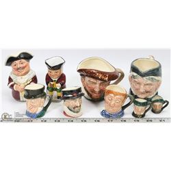 LOT OF 8 ROYAL DOULTON AND 1 WOODS & SONS TOBY
