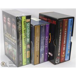 3 BOX SETS OF BOOKS INCL HUNGER GAMES, DUCK