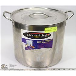 20 QT STAINLESS STOCK POT WITH LID