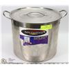 Image 1 : 20 QT STAINLESS STOCK POT WITH LID
