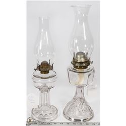 2 COLLECTIBLE OIL LAMPS INCL 1900 DAISY PATTERN &