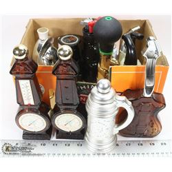 1A) BOX OF AVON COLLECTIBLES FROM 1950S-1970S.