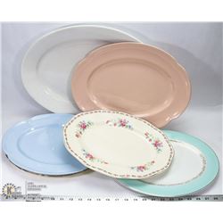 5) 6 LARGE SERVING PLATTERS MADE IN ENGLAND -