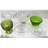 Image 1 : 6) 7 DEPRESSION GLASS FOOTED STEM BOWLS IN