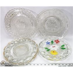 8) 9 SERVING PLATTERS - DEPRESSION GLASS IN