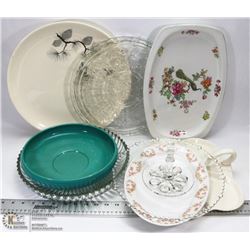 11) 8 SERVING PLATTERS IN DIFFERENT SIZES & SHAPES