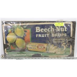 1926 TROLLEY AD FOR BEECH NUT FRUIT DROPS