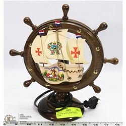 VINTAGE DUTCH SHIPS WHEEL LAMP.