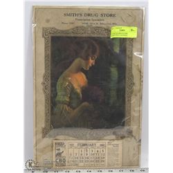 1927 SMITHS DRUG STORE ADVERTISING CALENDAR