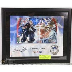 FRAMED SIGNED TOMMY SALO EDMONTON OILERS PICTURE.