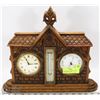 Image 1 : ANTIQUE HAND CARVED TRAMP ART MANTLE CLOCK