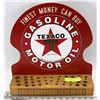 Image 1 : RED TEXACO SIGN WITH WOODEN BASE