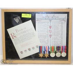 SHADOW BOX WWII WAR MEDALS