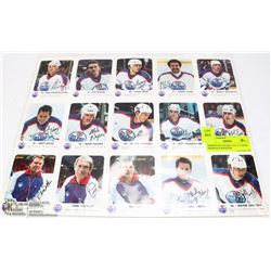 EDMONTON OILERS UNCUT CARDS FROM RED ROOSTER