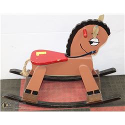 VINTAGE SOLID WOOD ROCKING HORSE