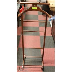 VINTAGE WOOD & BRASS BUTLER