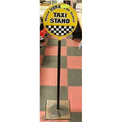 PLEASE HONK  TO BE SEATED TAXI STAND