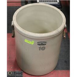 LARGE ANTIQUE S UNBURST 10 GAL.PICKLING CROCK.