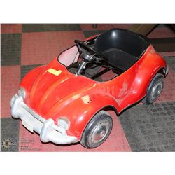 VW STYLE METAL RED KIDS PEDDLE CAR