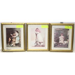 SET OF 3 ANTIQUE PRINTS 2 BY CHARLES BURTON
