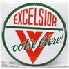 Image 1 : VINTAGE PORCELAIN EXCELSIOR BEER ADVERTISING SIGN