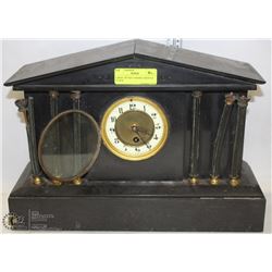 LARGE ANTIQUE MARBLE MANTLE CLOCK.