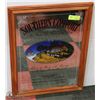 Image 1 : VINTAGE WOOD FRAMED SOUTHERN COMFORT MIRRORED