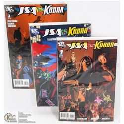 DC COMIC BOOKS JSA  VS KOBRA #1, 2 AND 3