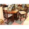 Image 1 : WOOD BAR SIZE DINING ROOM TABLE WITH 4 STOOLS