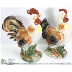 PAIR OF CERAMIC ROOSTERS