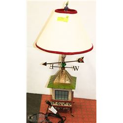 WROUGHT IRON LAMP WITH  WEATHERVANE
