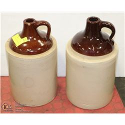 SET OF 2 -1GALLON CROCKS WINE JUGS
