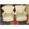 Image 1 : PAIR OF VINTAGE ARM CHAIRS, SAGE GREEN