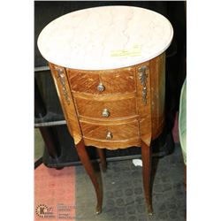 MARBLE TOP 3 DRAWER JEWELLERY BOX WITH BRASS FOOT