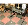 Image 1 : 2PCS. METAL AND GLASS OFFICE DESK