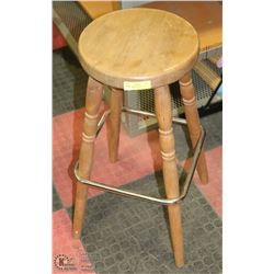 VINTAGE WOODEN BAR STOOL