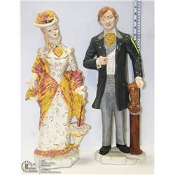 LOT OF TWO 21" FIGURINES - GENTLEMAN & LADY.