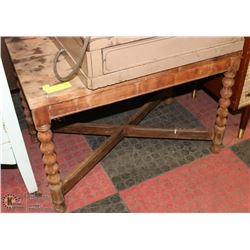 1940'S SOLID WOOD END TABLE 26” X 18” X 16”