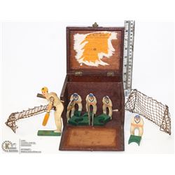 ANTIQUE CRICKET GAME SET IN BOX.