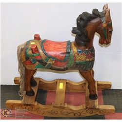 WOOD CARVED ROCKING HORSE