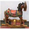 Image 1 : WOOD CARVED ROCKING HORSE