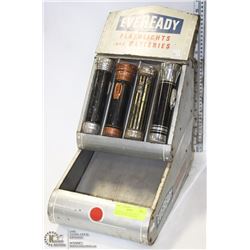 1950S EVEREADY FLASHLIGHT DISPLAY WITH FLASHLIGHTS