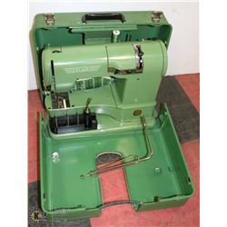 VINTAGE SWISS GREEN SUPERMATIC ELNA SEWING