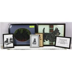 ORIGINAL PAINTING OF SCOTTIE DOGS, PETIT POINT OF