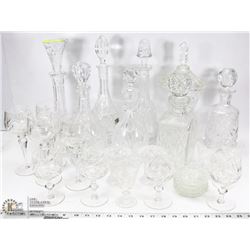 SHELF OF ESTATE PINWHEEL CRYSTAL DECANTERS