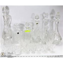 SHELF OF ESTATE PINWHEEL CRYSTAL DECANTERS