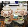 Image 1 : PAIR OF VINTAGE GLASS HURRICANE STYLE LAMPS