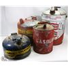 Image 1 : LOT OF 4 VINTAGE METAL GAS CANS - TEXACO, EAGLE &